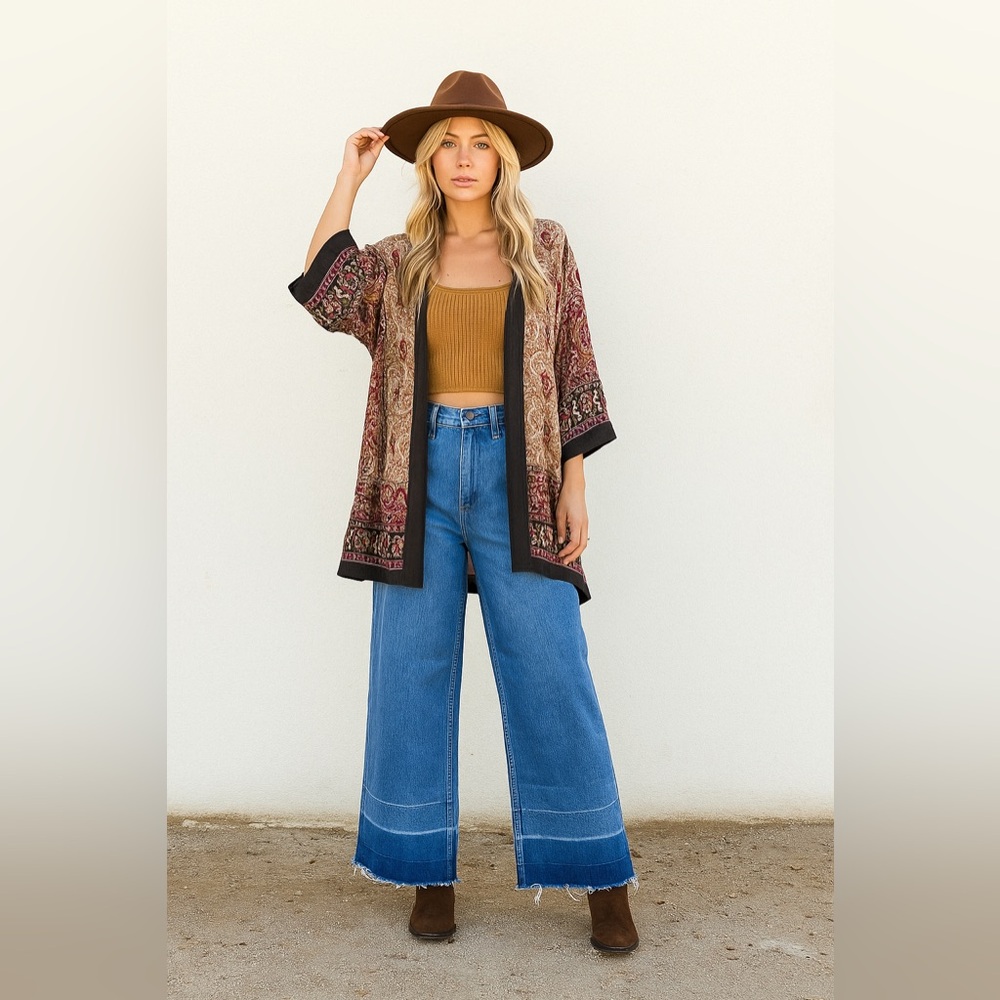 NWT Lee Wide Leg Loose Barrel Fit Jeans Size 6 Raw Hem High Rise